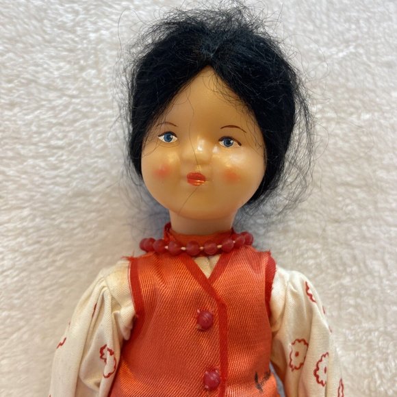 VINTAGE 1970s Mockobckar Russian Doll - Hard Plastic Approx. 12” - Folk Costume. - Picture 2 of 9